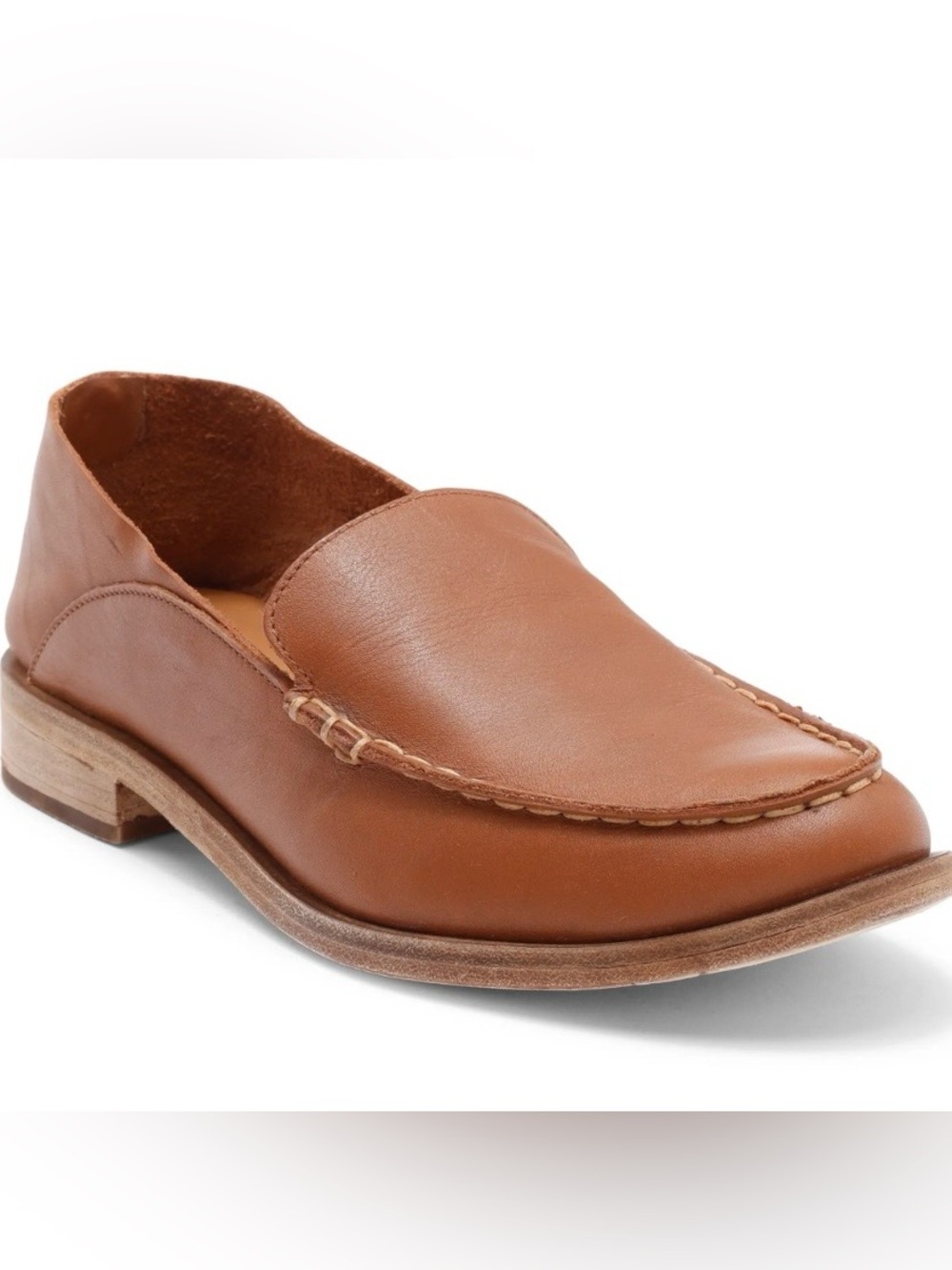 Beek Pepper Moc Toe Loafer Cognac Brown Leather size 9.5